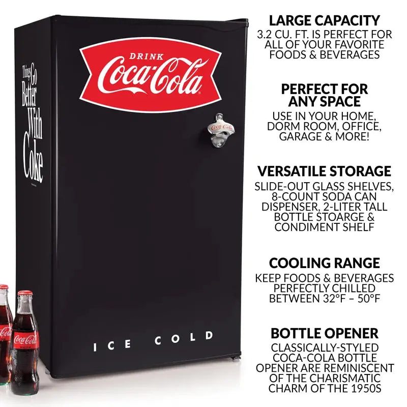 Coca-Cola 3.2 Cu. Ft. Refrigerator with Freezer | Fridge.com