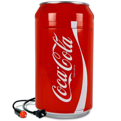 Coca-Cola 8 Can Portable Mini Fridge, 5.4L (5.7 Qt) Compact Personal Travel Fridge for Snacks Lunch Drinks Cosmetics, Includes 12V and AC Cords, Cute Desk Accessory for Home Office Dorm Travel, Red | Fridge.com