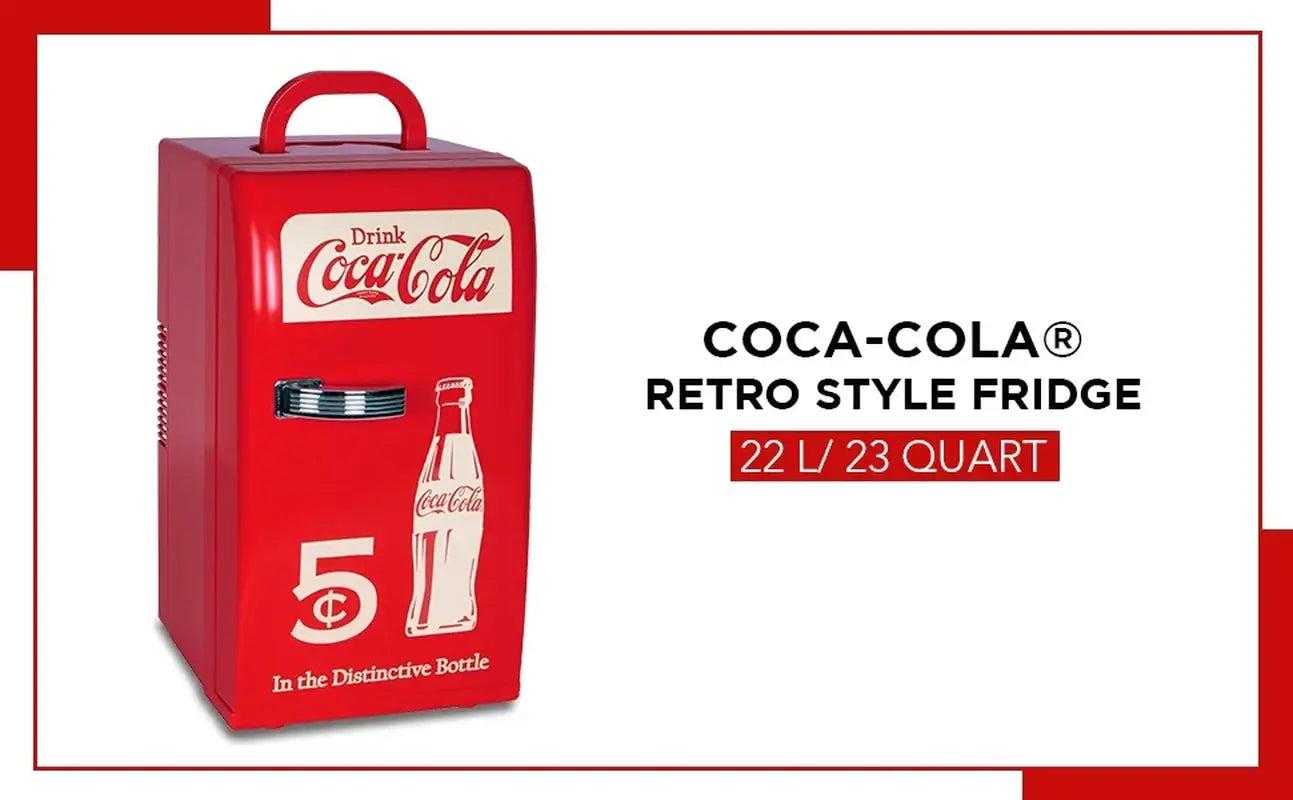 Coca-Cola Retro 18 Can Mini Fridge Portable Cooler 23QT Refrigerator 2 Shelves | Fridge.com