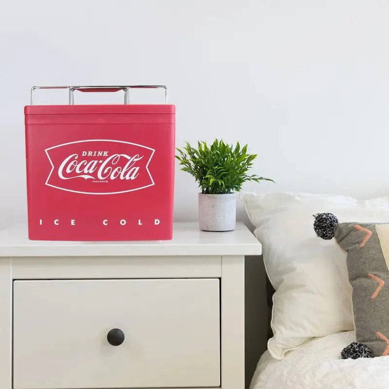 Coca-Cola Retro Ice Chest Style Electric Cooler, 12V DC 110V AC 6 Can | Fridge.com