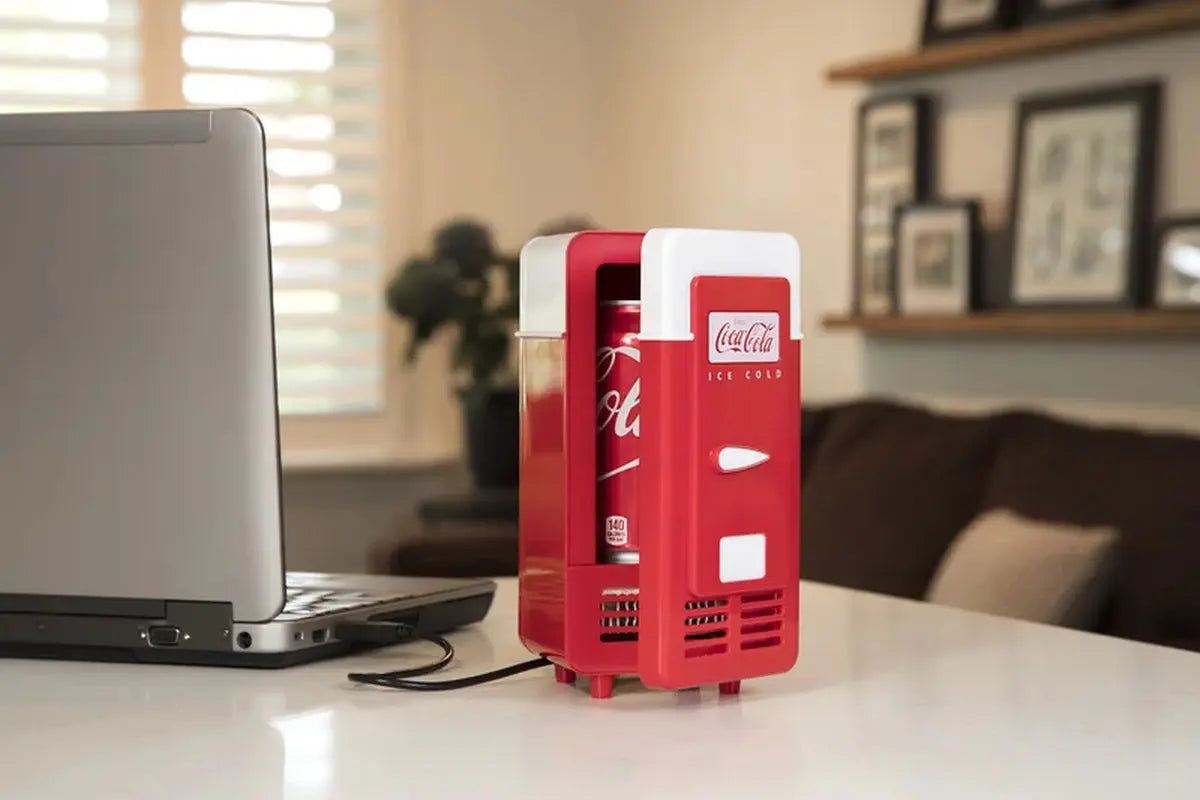 Coca-Cola Single Can Cooler, Red, USB Mini Fridge for Desk, Office, Dorm | Fridge.com