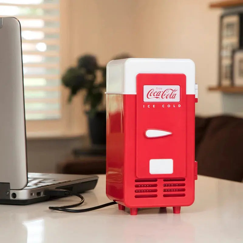 Coca-Cola Single Can Cooler, Red, USB Mini Fridge for Desk, Office, Dorm | Fridge.com