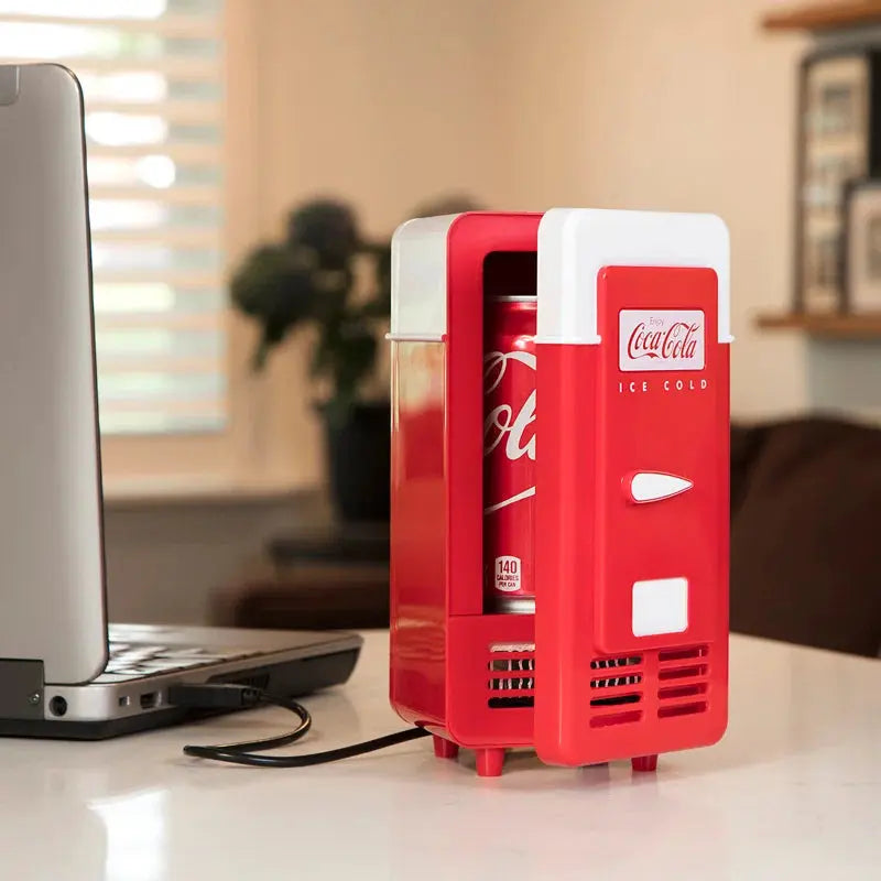 Coca-Cola Single Can Cooler, Red, USB Mini Fridge for Desk, Office, Dorm | Fridge.com