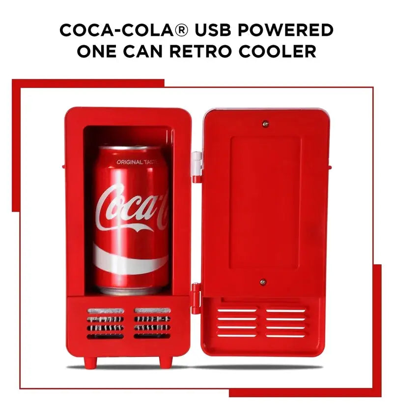 Coca-Cola Single Can Cooler, Red, USB Mini Fridge for Desk, Office, Dorm | Fridge.com