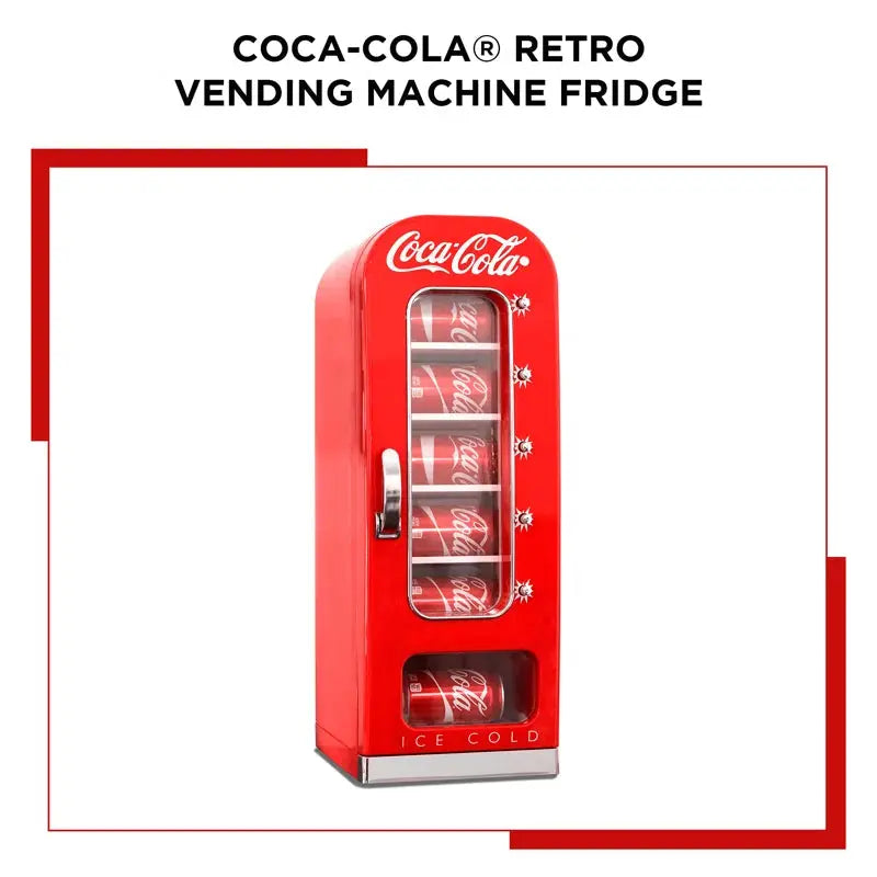 Coca-Cola Vending Machine Mini Fridge 12V DC 110V AC 10 Can Cooler, Red | Fridge.com