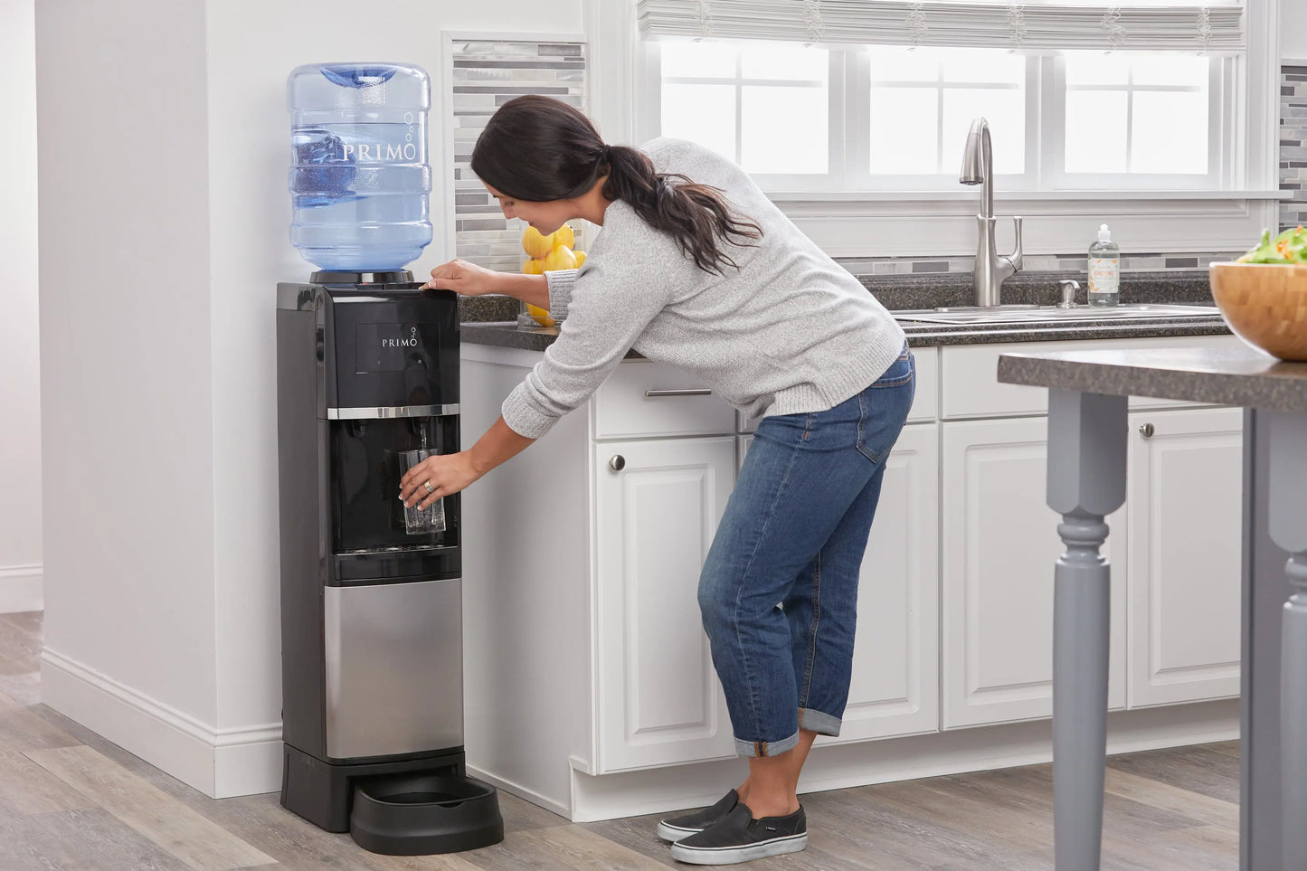 Primo® Water Pet Station Water Dispenser Top Loading, Hot/Cold Temperature, Black and Stainless Steel | Fridge.com