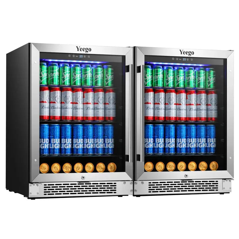 Combined 2 Pack of Yeego 24" Width Beverage Cooler Refrigerator Fridge 280 Cans Totally | Fridge.com