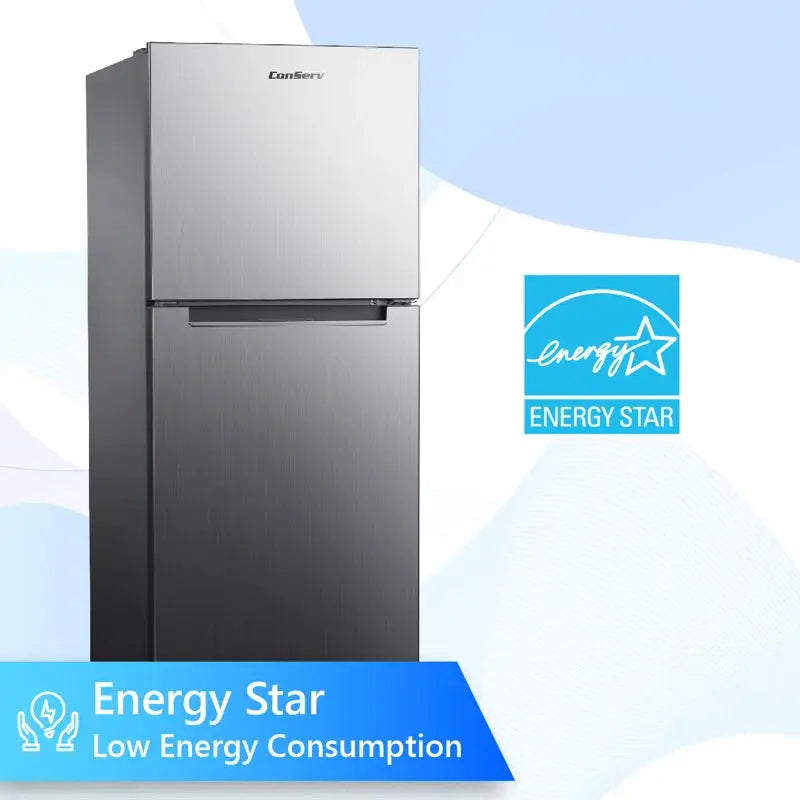 Conserv 10Cf Top Freezer Refrigerator 24In Frost Free E-Star Quiet 43Db 110V SS | Fridge.com