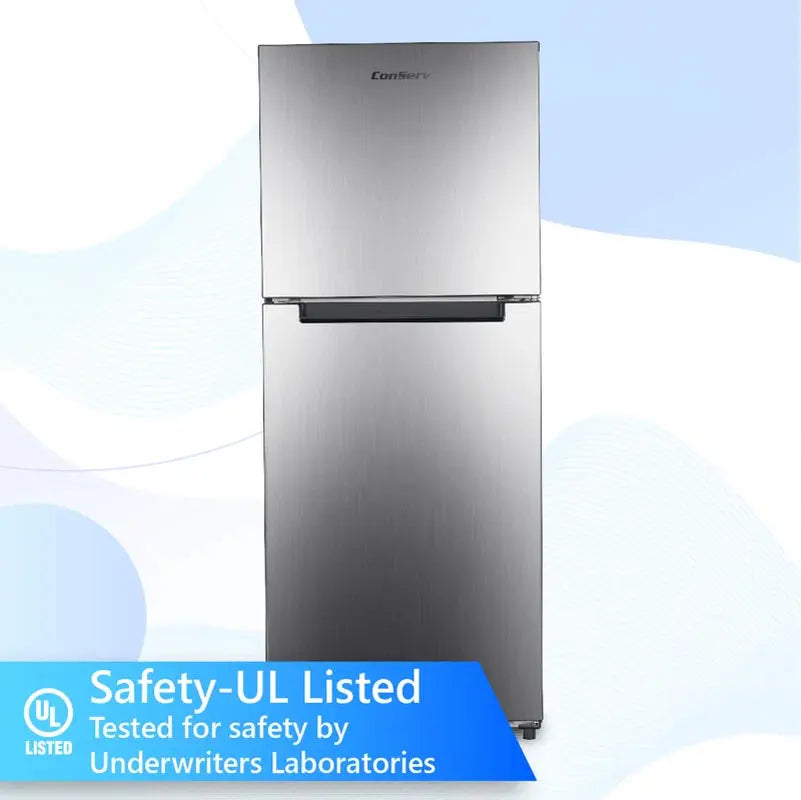 Conserv 10Cf Top Freezer Refrigerator 24In Frost Free E-Star Quiet 43Db 110V SS | Fridge.com