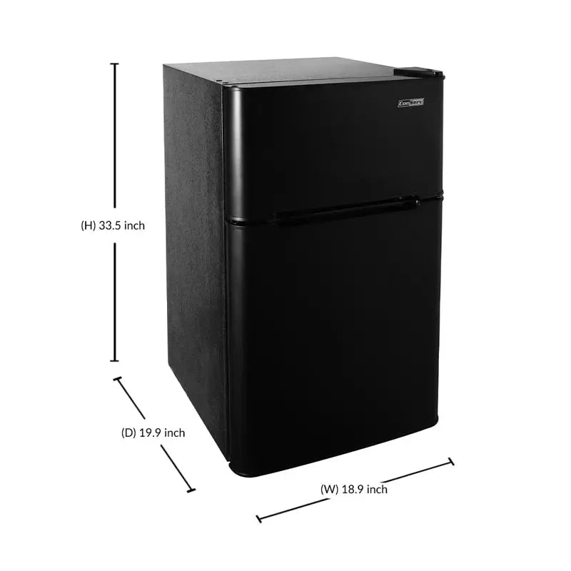 Conserv 19" STAINLESS Compact 2 Door Mini Refrigerator 3Cf Reversible Door 110V | Fridge.com