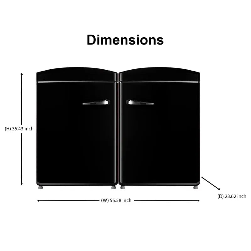 Conserv 3.2 Cu.Ft. Frost Free Black Retro Convertible Refrigerator-Freezer Set | Fridge.com