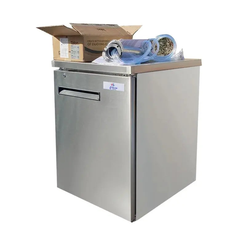 Cooler Depot 4 Cubic Feet Silver Single Tap Quarter Barrel Freestanding Kegerator with Door Lock and Adjustable Temperature | Fridge.com