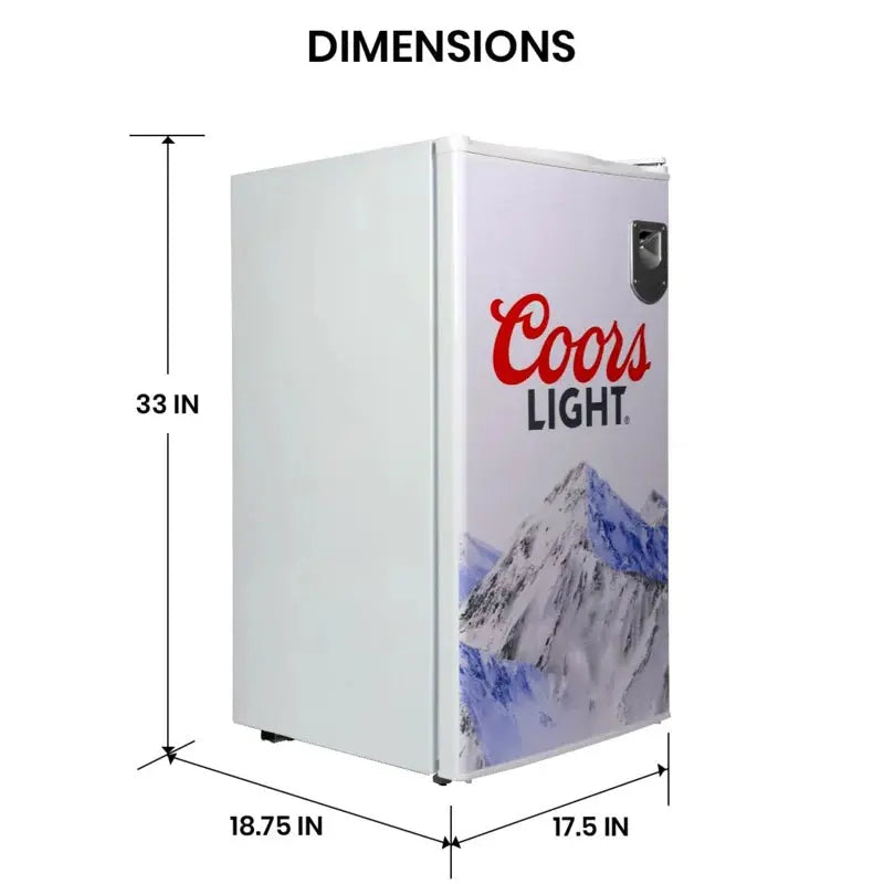 Coors Light Compact Fridge with Bottle Opener, 3.2 Cu Ft (90L), White | Fridge.com