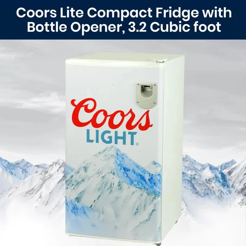 Coors Light Compact Fridge with Bottle Opener, 3.2 Cu Ft (90L), White | Fridge.com