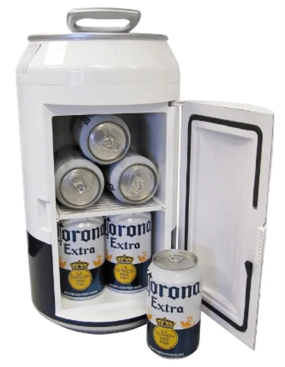 Corona 8 Can Portable Mini Fridge Beer Can Shaped Personal Cooler Travel Fridge White | Fridge.com