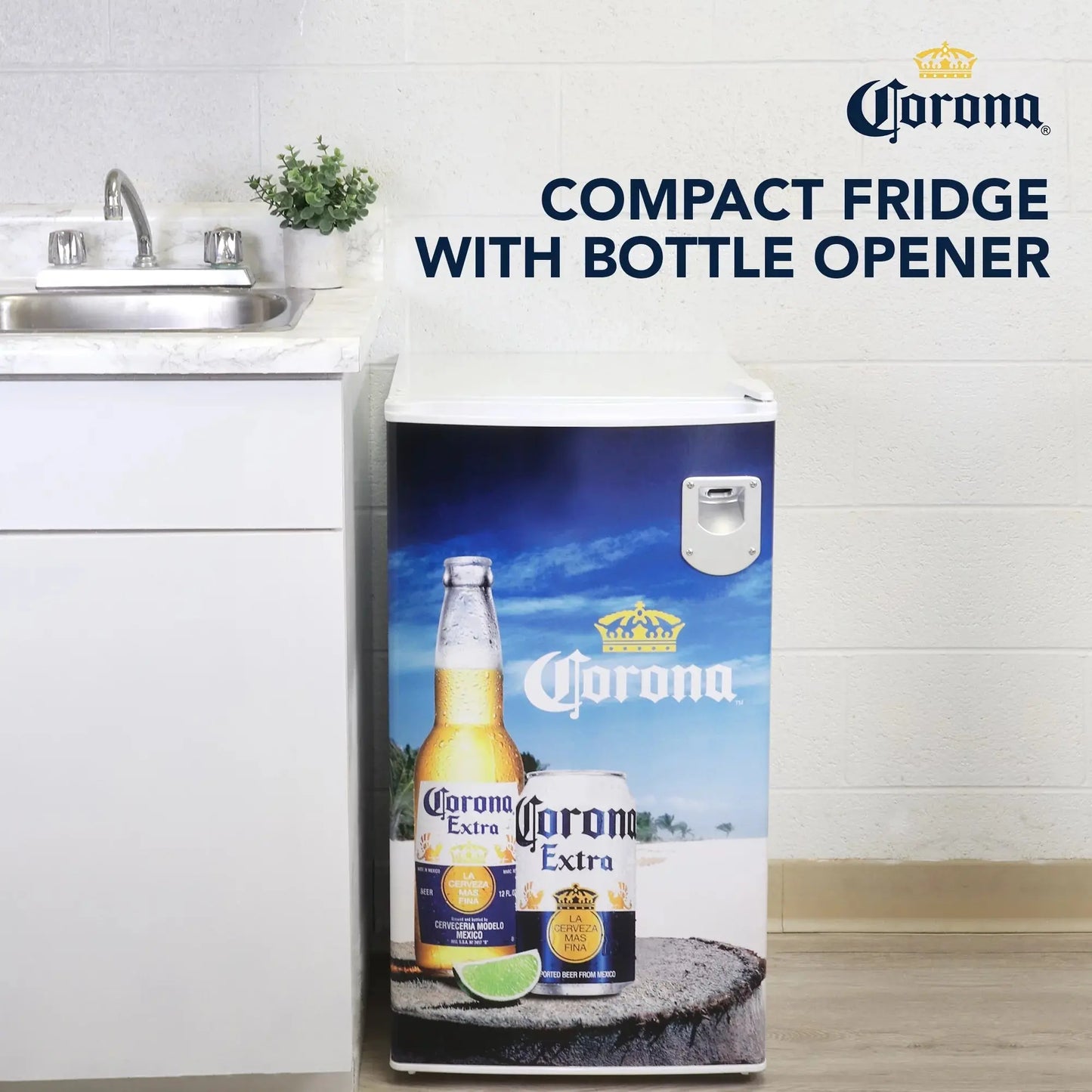 Corona 90 Litre Compact Refrigerator with Bottle Opener Mini Fridge | Fridge.com