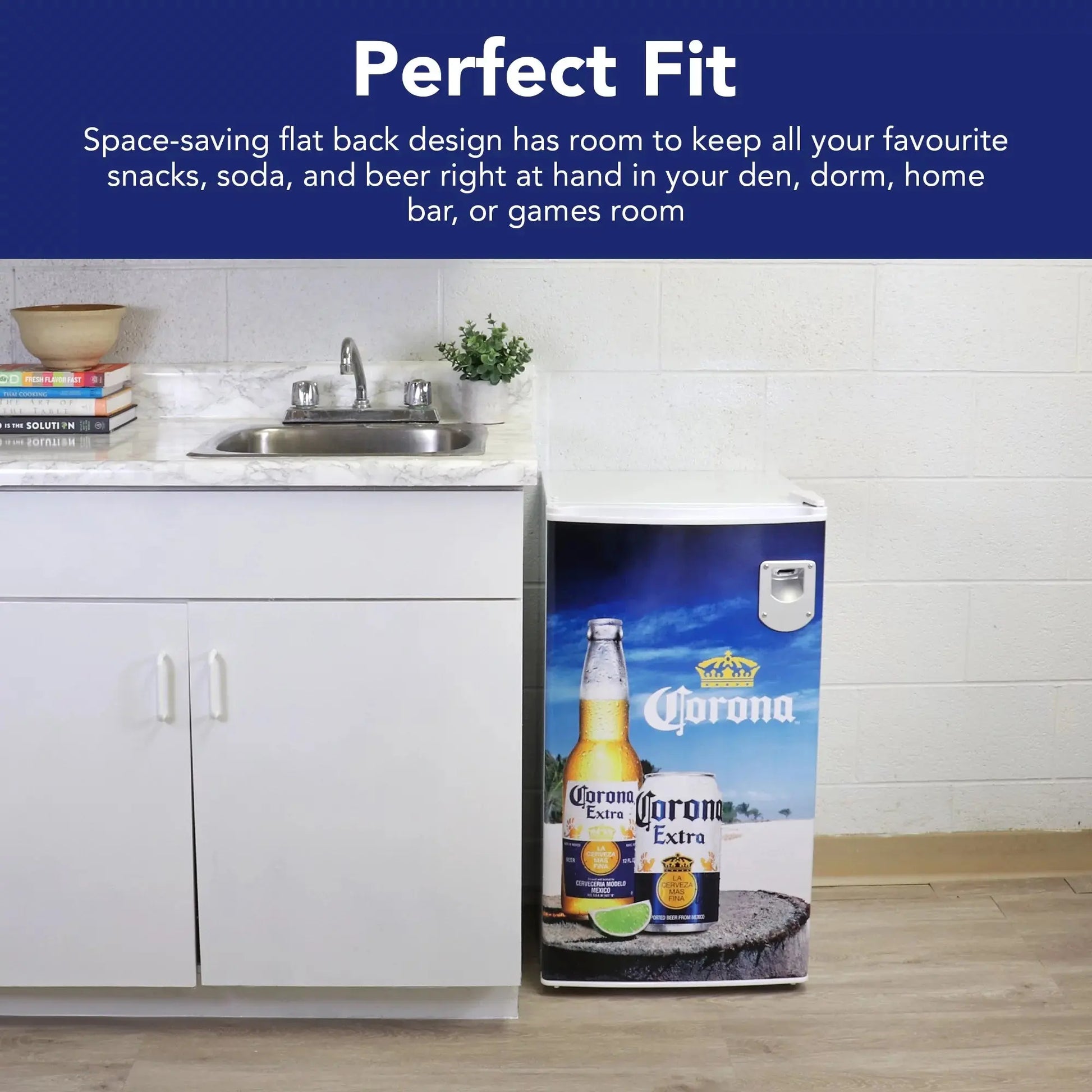 Corona 90 Litre Compact Refrigerator with Bottle Opener Mini Fridge | Fridge.com