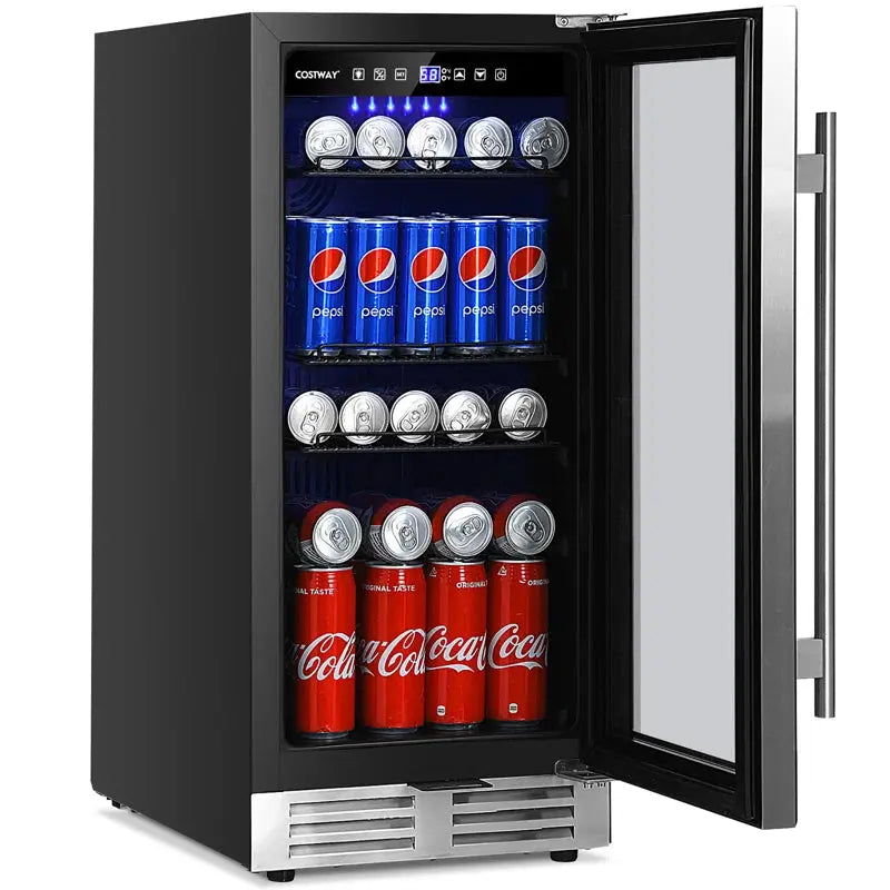 Costway 100 Cans (12 Oz.) Built-In Beverage Refrigerator with Wine Storage | Fridge.com