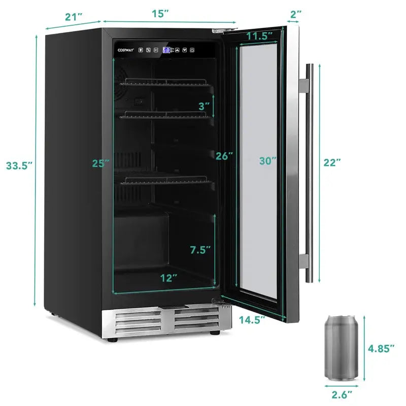 Costway 100 Cans (12 Oz.) Built-In Beverage Refrigerator with Wine Storage | Fridge.com