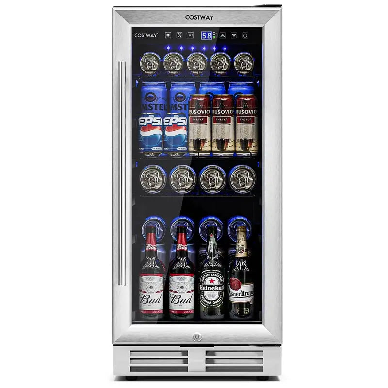 Costway 100 Cans (12 Oz.) Built-In Beverage Refrigerator with Wine Storage | Fridge.com