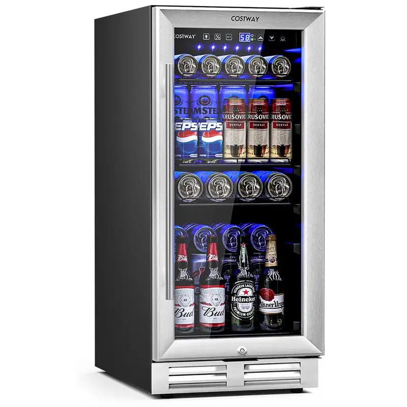 Costway 100 Cans (12 Oz.) Built-In Beverage Refrigerator with Wine Storage | Fridge.com