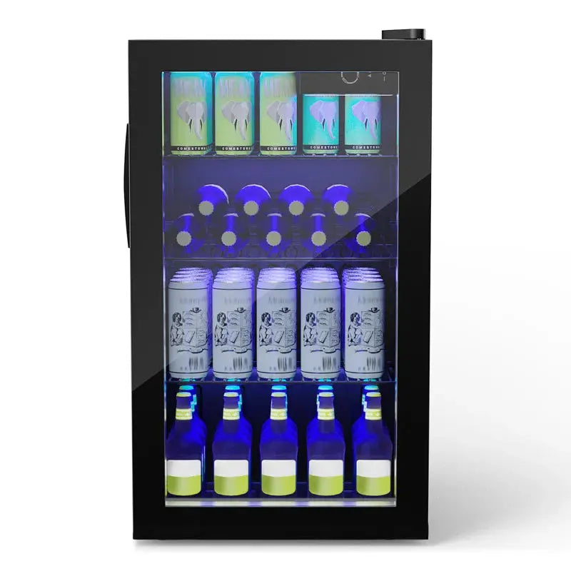 Costway 120 Cans (12 Oz.) Black 3.2 Cu. Ft. Beverage Refrigerator | Fridge.com