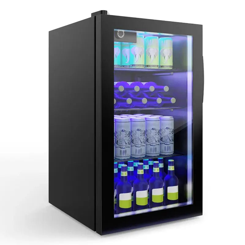 Costway 120 Cans (12 Oz.) Black 3.2 Cu. Ft. Beverage Refrigerator | Fridge.com