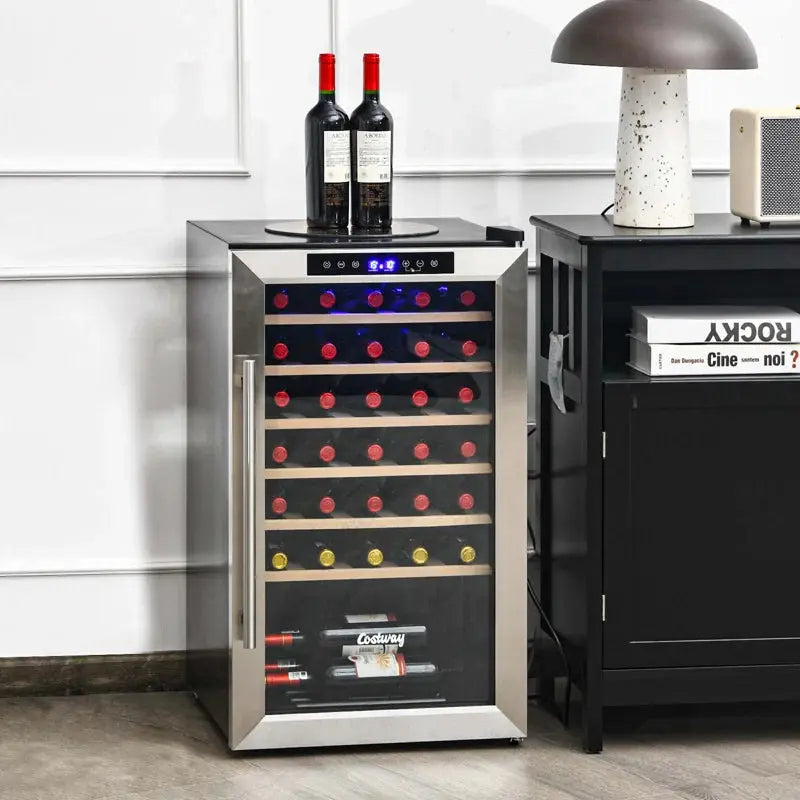 Costway 20'' 33 Bottle Single Zone Freestanding Wine Refrigerator | Fridge.com