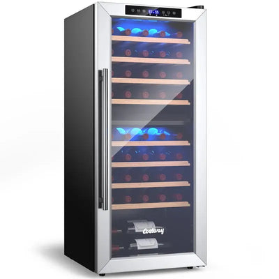 Costway 20'' 43 Bottle Dual Zone Freestanding Wine Refrigerator | Fridge.com