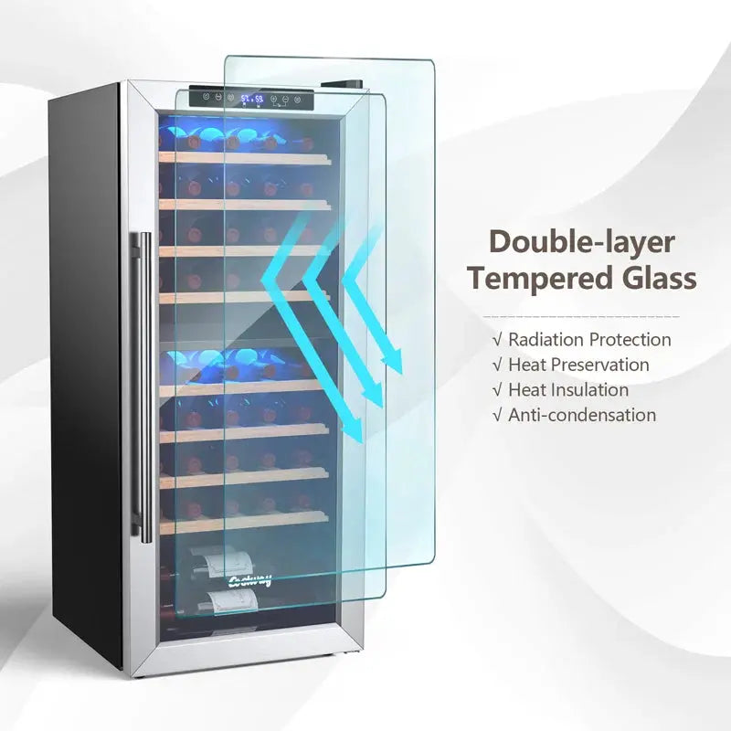 Costway 20'' 43 Bottle Dual Zone Freestanding Wine Refrigerator | Fridge.com