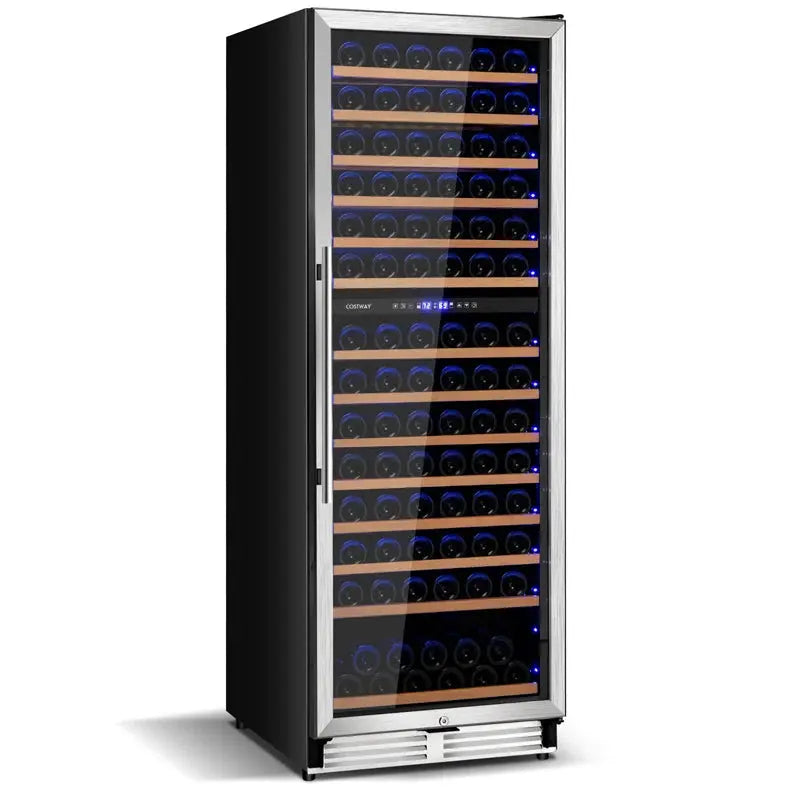 Costway 23.5'' 154 Bottle Dual Zone Freestanding Wine Refrigerator | Fridge.com