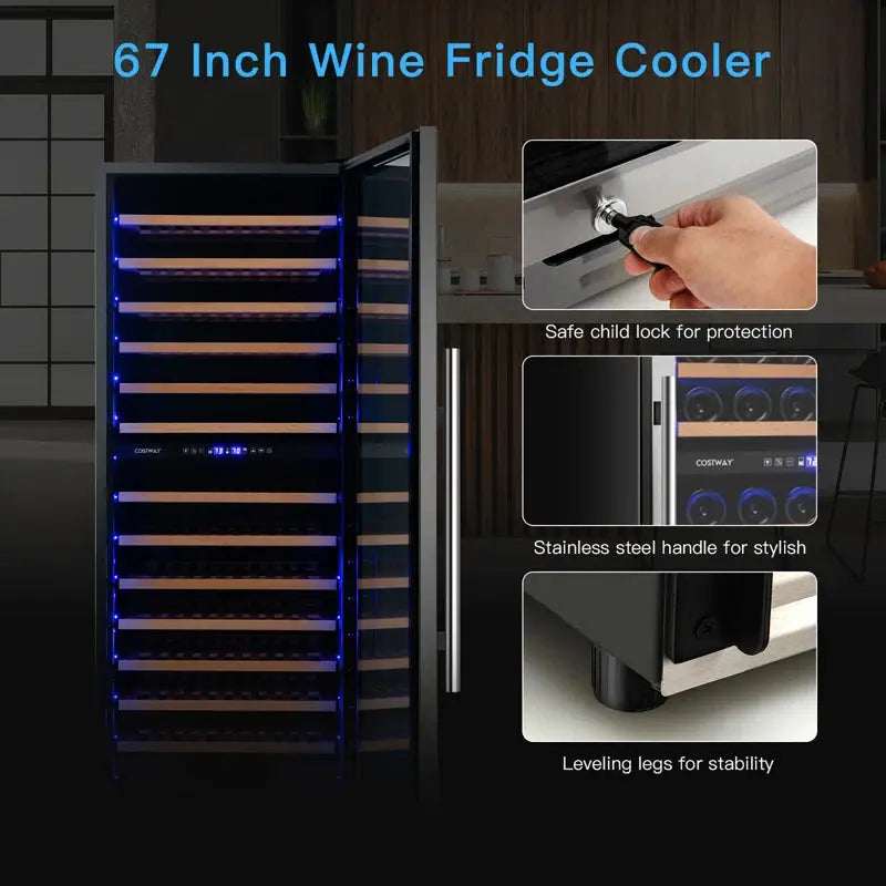 Costway 23.5'' 154 Bottle Dual Zone Freestanding Wine Refrigerator | Fridge.com