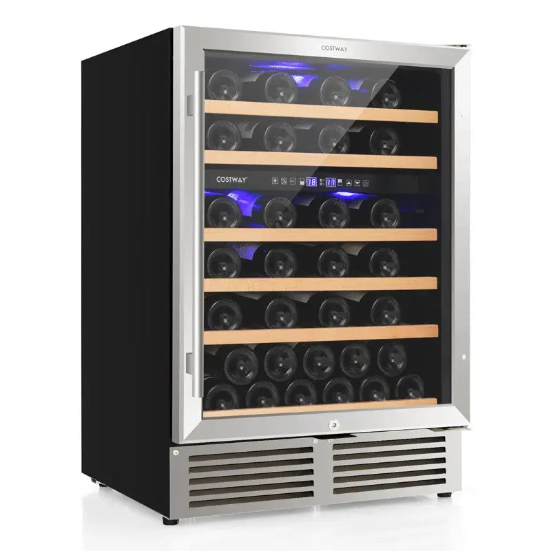 Costway 24'' 51 Bottle Dual Zone Freestanding Wine Refrigerator | Fridge.com