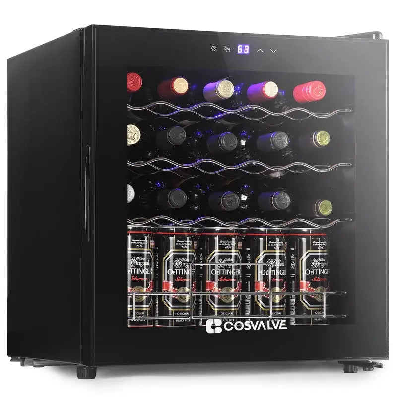 Cosvalve 18.5'' 19 Bottle and 130 Can Single Zone Freestanding Wine & Beverage Refrigerator | Fridge.com