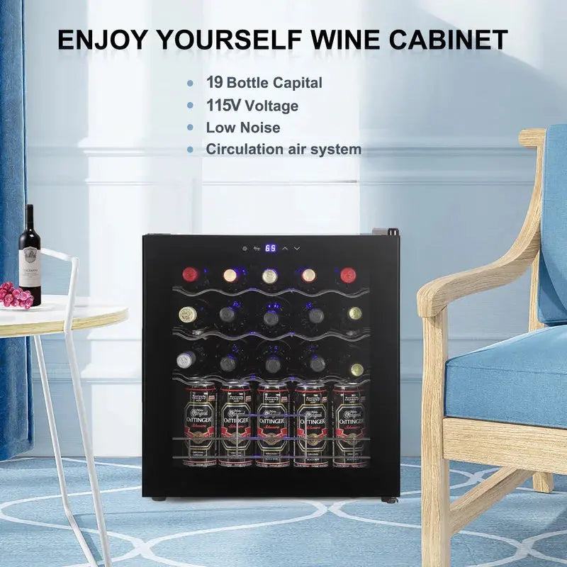 Cosvalve 18.5'' 19 Bottle and 130 Can Single Zone Freestanding Wine & Beverage Refrigerator | Fridge.com