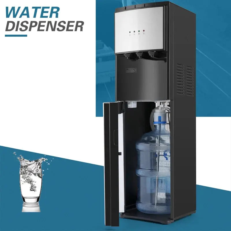 Cosvalve Black Free Standing Bottom Loading Electric Water Dispenser | Fridge.com