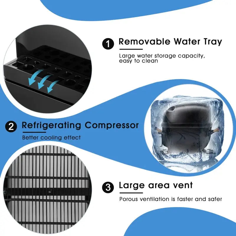 Cosvalve Black Free Standing Top Loading Electric Water Dispenser | Fridge.com