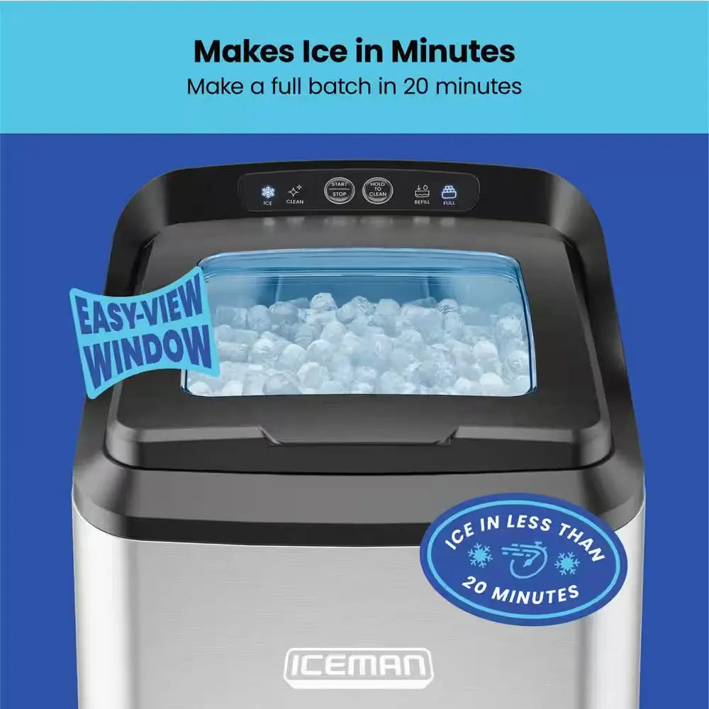 Countertop Nugget Ice Machine, Waterline Compatible, Creates Batch of Ice in 20 Min, Holds 3 Lb. of Ice | Fridge.com