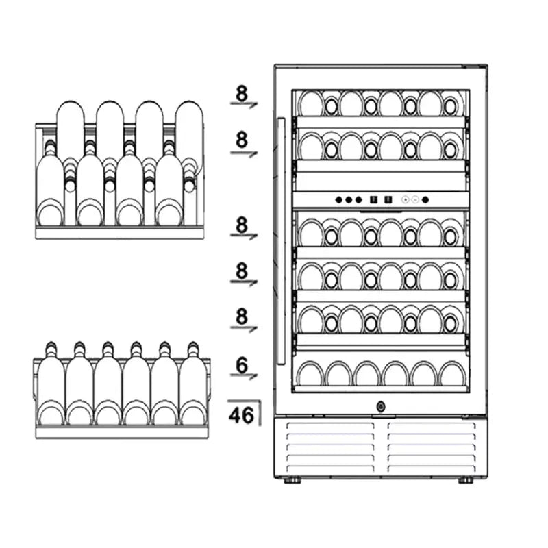 Cozypony 23.4'' 46 Bottle Dual Zone Wine Refrigerator | Fridge.com