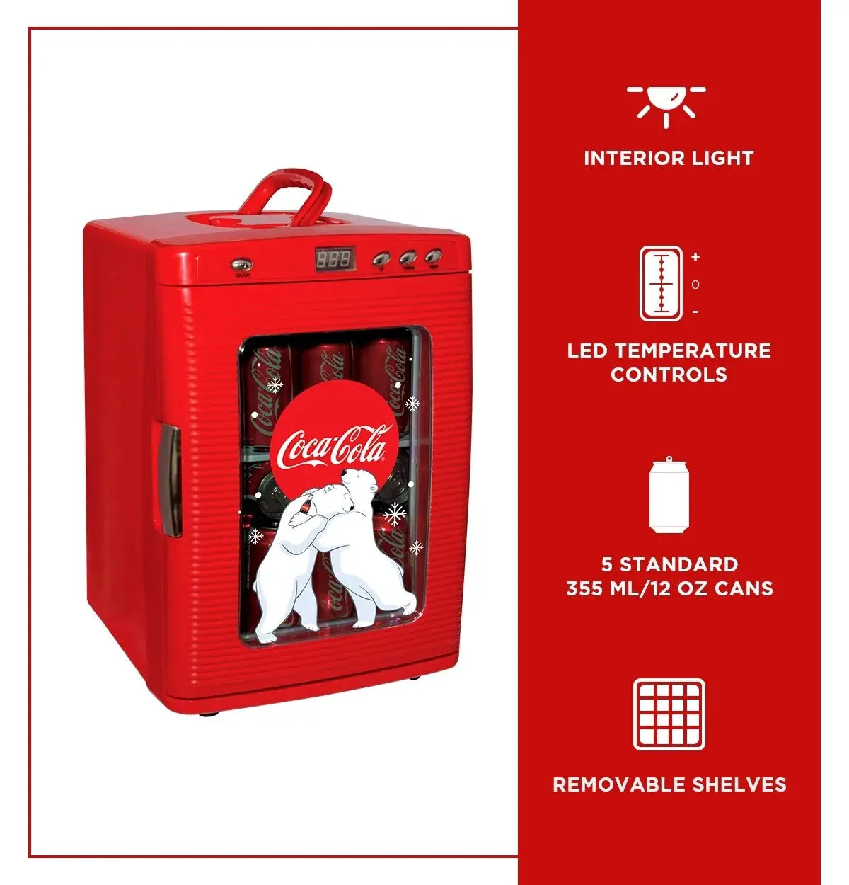 Coca-Cola 28 Can Portable Cooler Warmer with Display AC/DC 25L (26 Qt) | Fridge.com