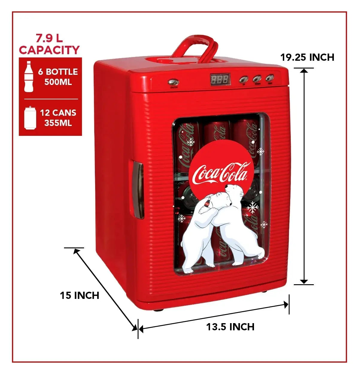 Coca-Cola 28 Can Portable Cooler Warmer with Display AC/DC 25L (26 Qt) | Fridge.com