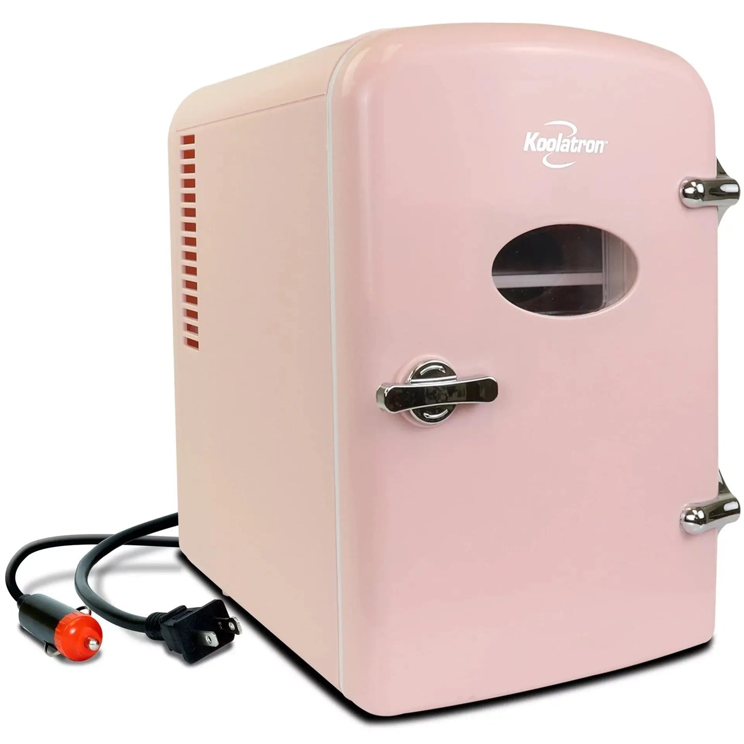 Koolatron 6 Can AC/DC Retro Mini Cooler Personal Mini Fridge Refrigerator, Pink | Fridge.com