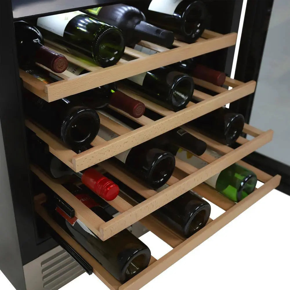 DESIGNER Series Dual-Zone Wine Cooler, 46 Bottle Capacity, in Stainless Steel | Fridge.com