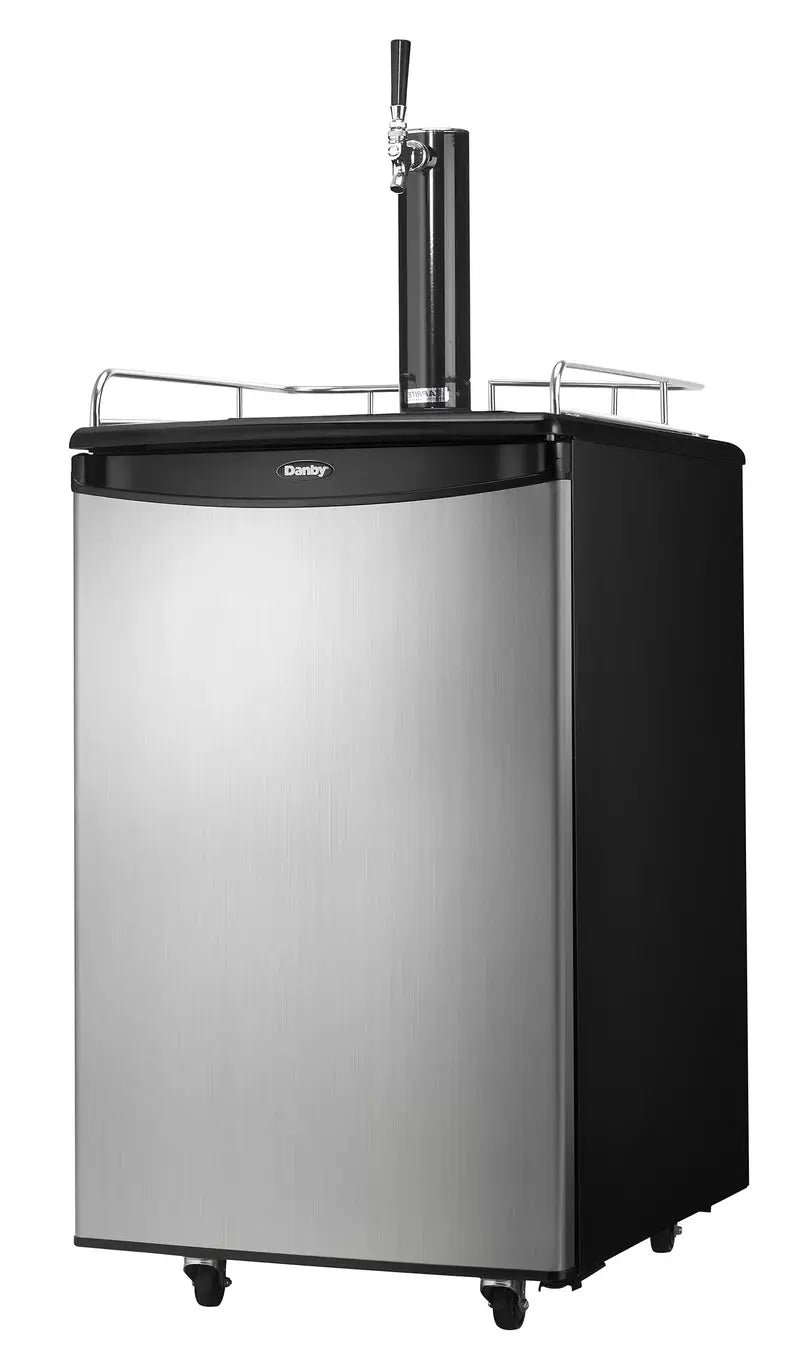 Danby 5.4 Cubic Feet Silver Single Tap Half Barrel (Full Size) Freestanding Kegerator with Adjustable Temperature | Fridge.com