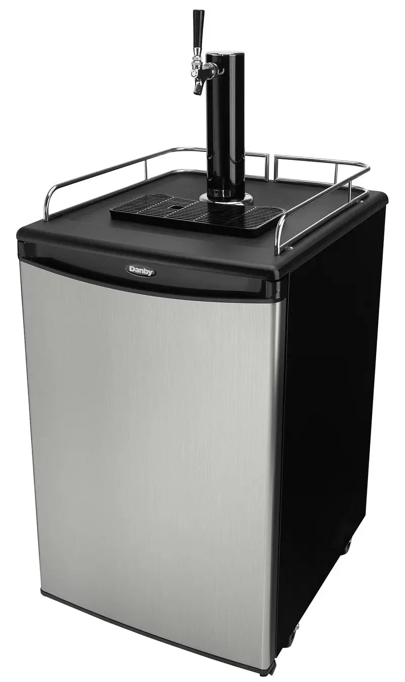 Danby 5.4 Cubic Feet Silver Single Tap Half Barrel (Full Size) Freestanding Kegerator with Adjustable Temperature | Fridge.com