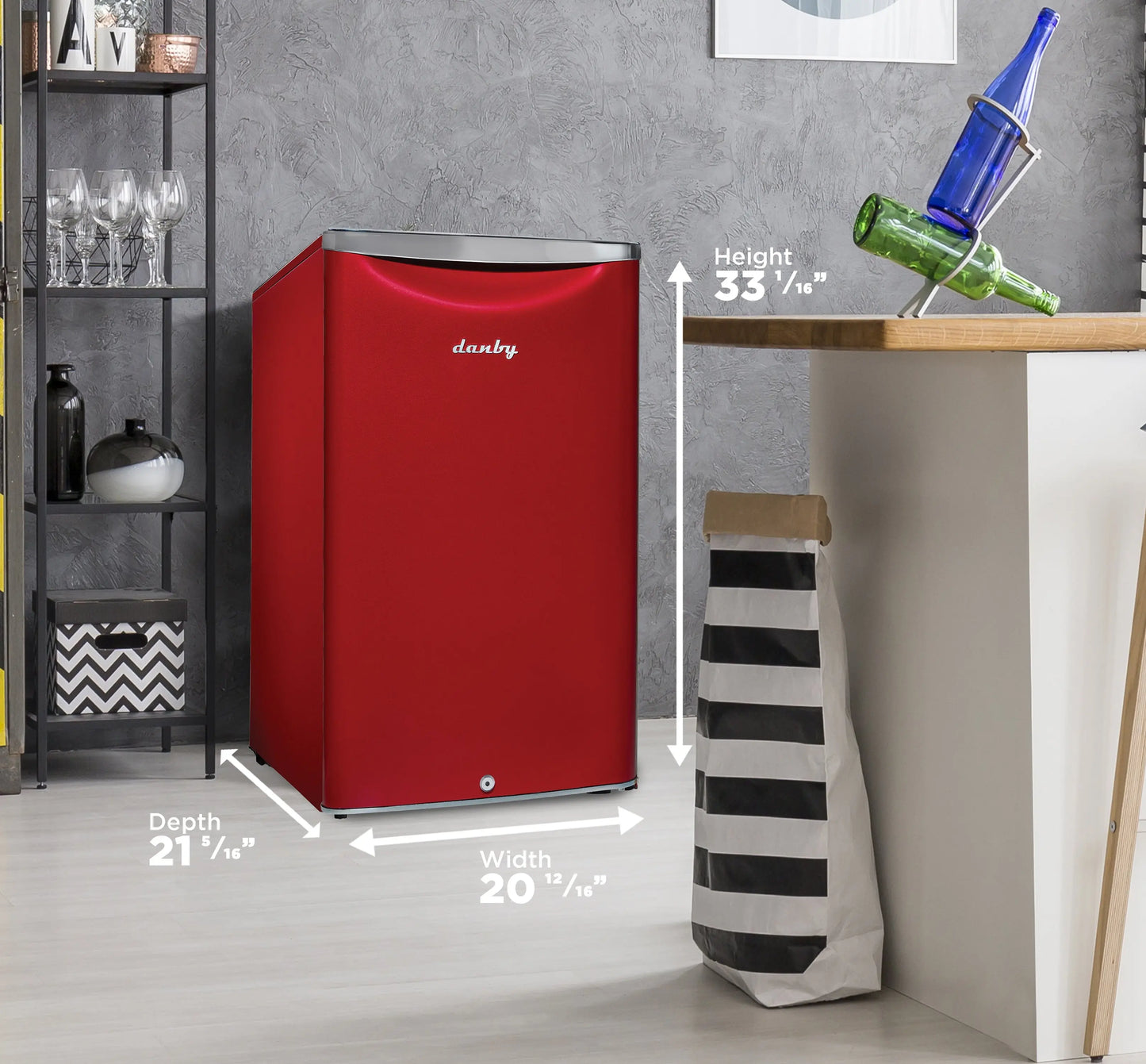 Danby DAR044A6LDB 4.4 Cu. Ft. (124 L) Capacity Retro Mini All-Refrigerator in Metallic Red Featuring Danby’S Patented Design and Energy Star Compliant | Fridge.com