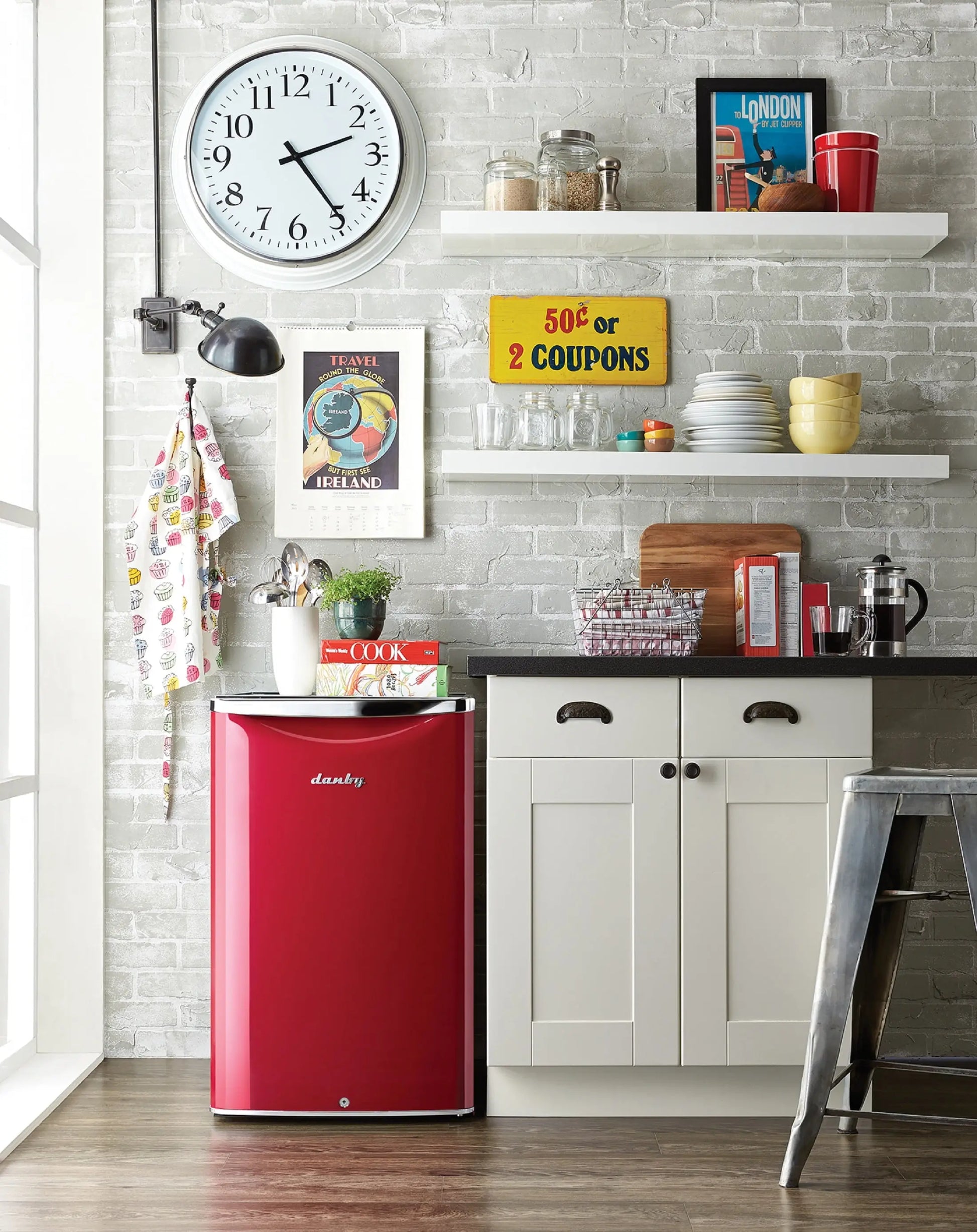 Danby DAR044A6LDB 4.4 Cu. Ft. (124 L) Capacity Retro Mini All-Refrigerator in Metallic Red Featuring Danby’S Patented Design and Energy Star Compliant | Fridge.com