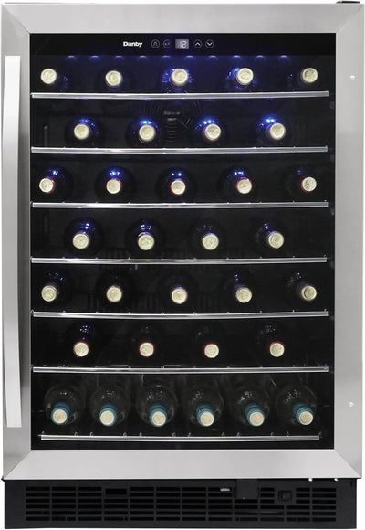 Danby DWC057A1BSS 5.7 Cu. Ft. Built-In Beverage Center, Holds 60 Bottles, Single Zone under Counter Wine Fridge in Stainless Steel | Fridge.com