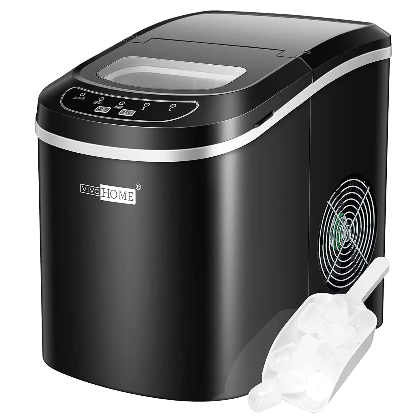 VIVOHOME Portable Compact Electric Ice Maker Machine,Countertop Ice Maker 26Lbs/Day,Self-Cleaning Portable Ice Maker Machine,Black | Fridge.com