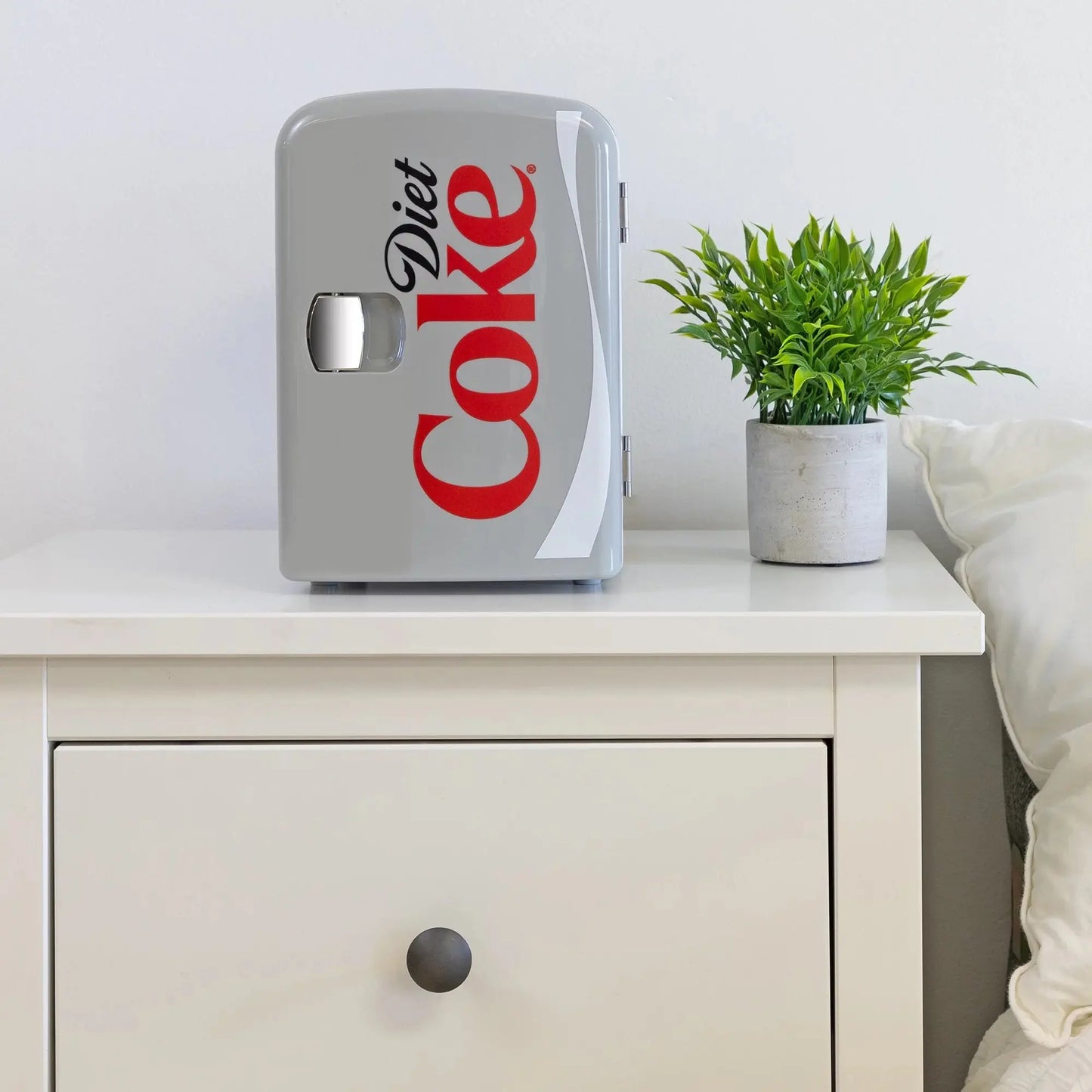 Diet Coke 6 Can Mini Fridge 4L Mini Electric Cooler Warmer Portable 12V Car Cooler Gray | Fridge.com